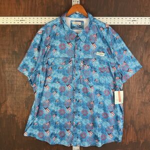 Magellan USA Fish Gear Local State Print Americana Fireworks Boat Shorts Men 3XL